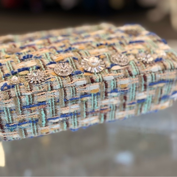 Pre Owned Kurt Geiger Blue and Pink Sequin Shoulder Bag - Picture 4 of 9